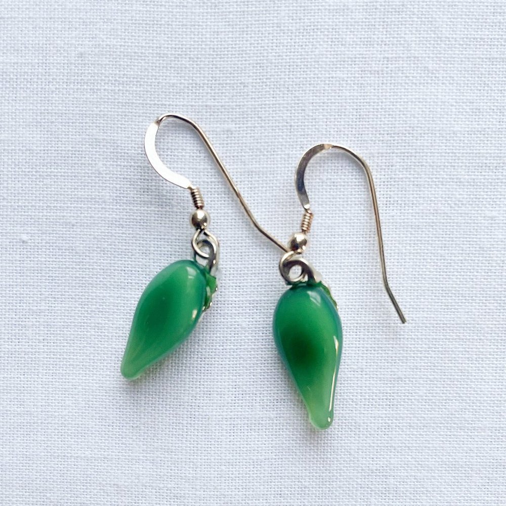 Silver & Glass Drop Earrings